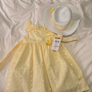 Yellow Toddler Dress with Matching Hat
